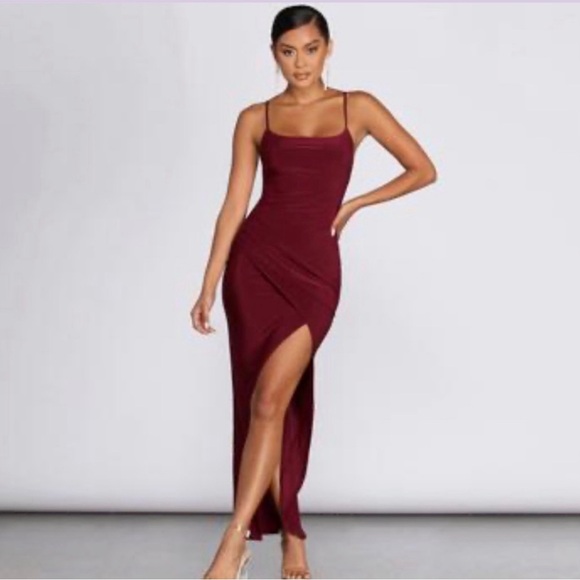 Dresses & Skirts - Windsor Dress Red/Maroon Cowl Neck